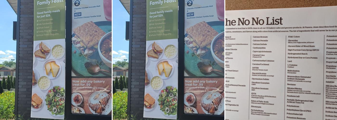 Panera Bread Menu
