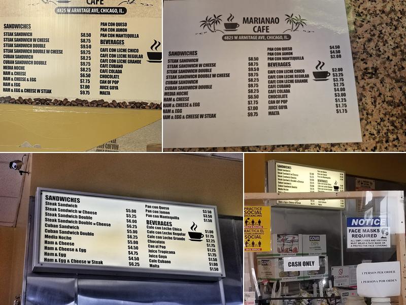 Cafeteria Marianao Menu
