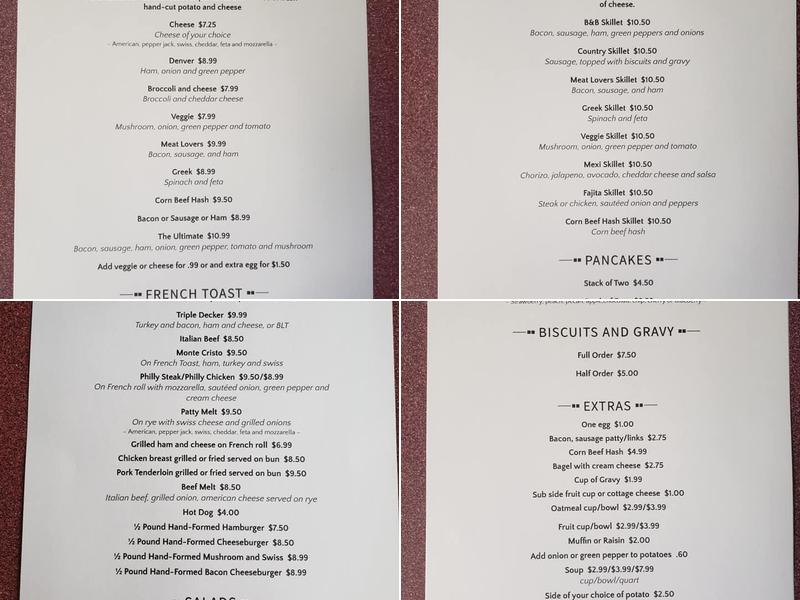 B&B Cafe Menu