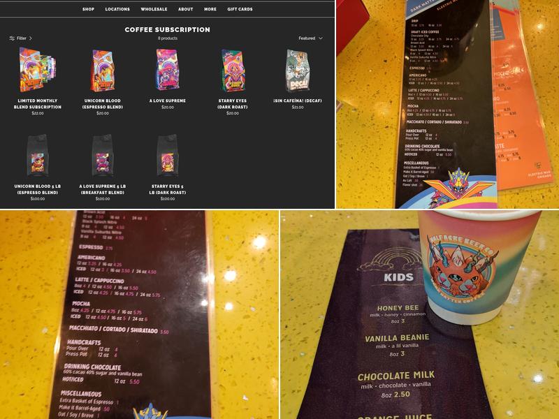 Electric Mud Coffee Bar Menu