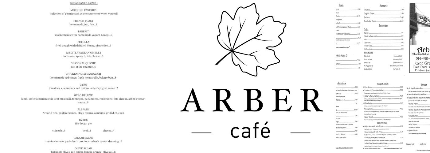 Arber Cafe Menu