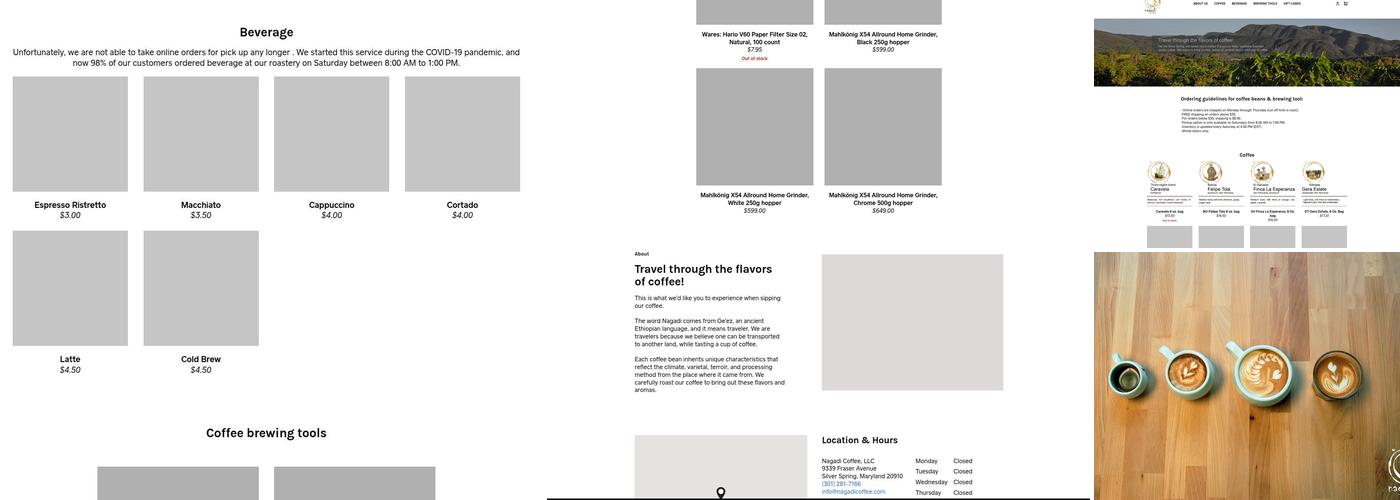 Nagadi Coffee, LLC Menu