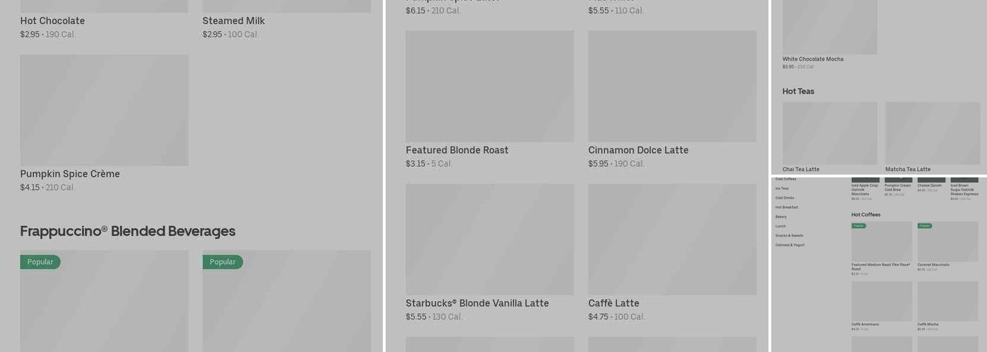 Starbucks Menu
