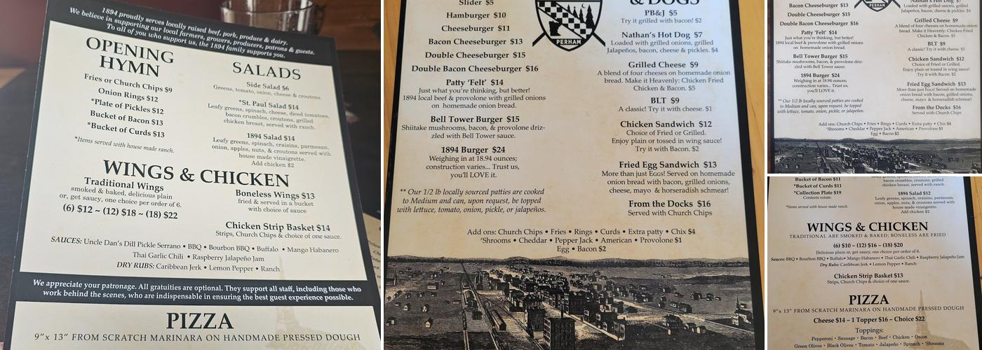 1894 Menu