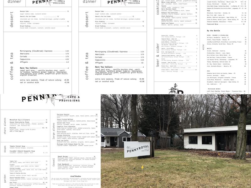 Pennyroyal Cafe & Provisions Menu