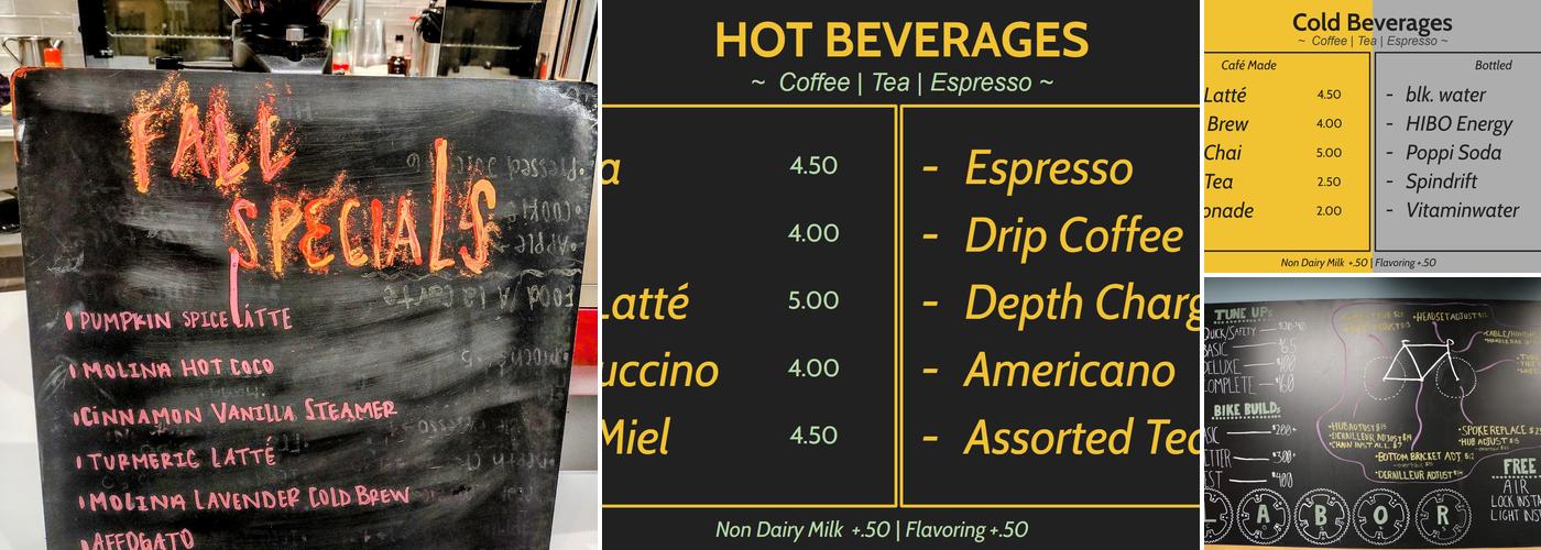 Venture Bikes Menu
