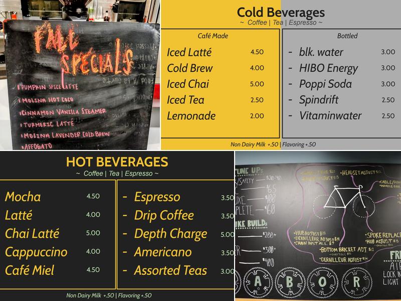 Venture Bikes Menu
