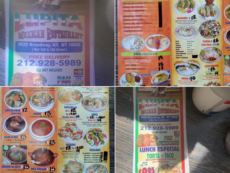 Lupita Mexican Restaurant Menu