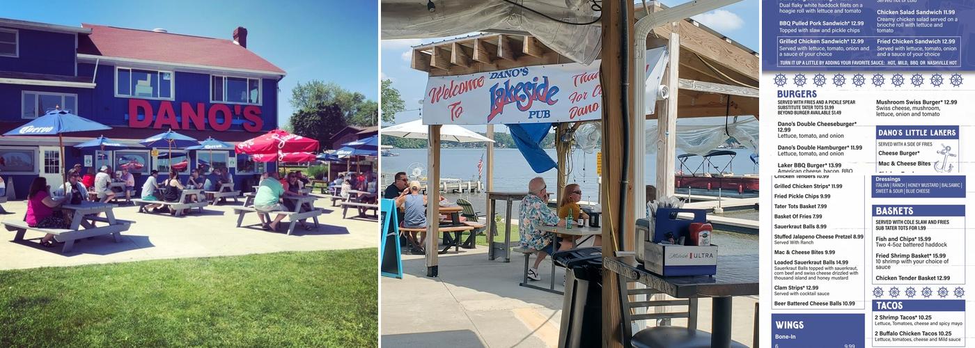 Dano’s Lakeside Pub Menu