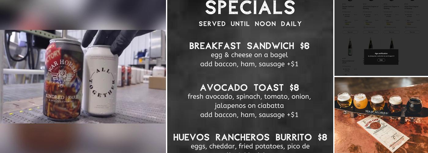 War Horse Brewing Company Menu