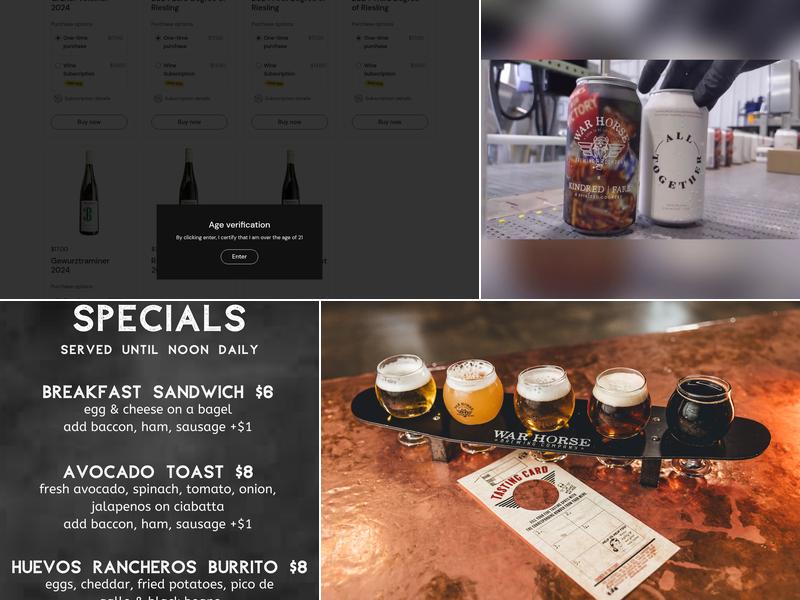 War Horse Brewing Company Menu