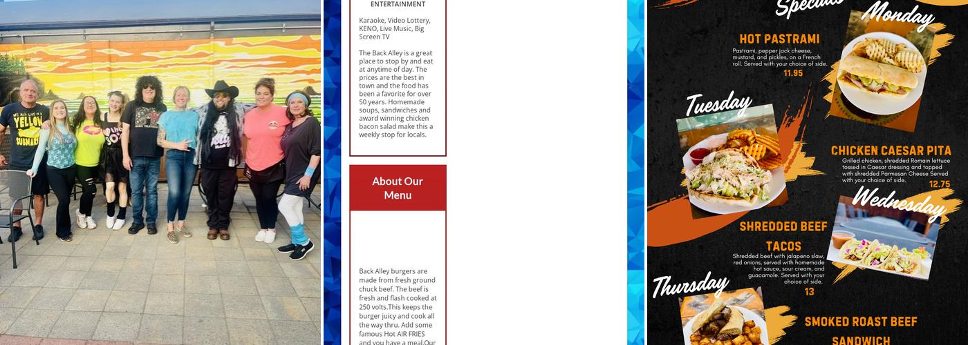 North Bend Lanes Menu