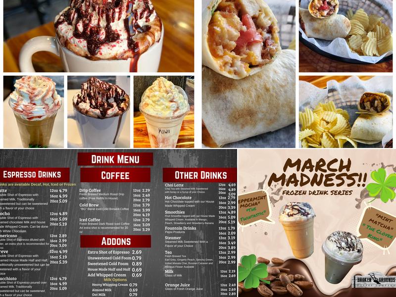 Broken Grounds Coffee Company Menu