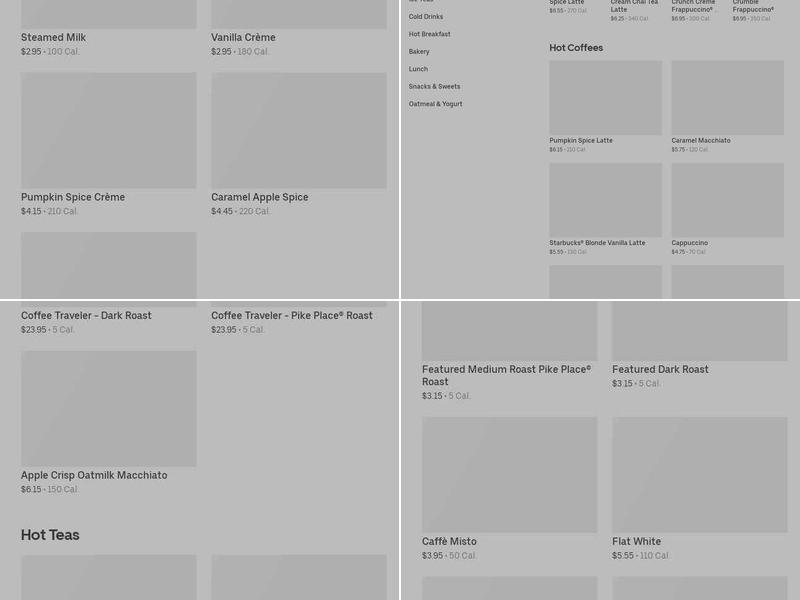 Starbucks Menu
