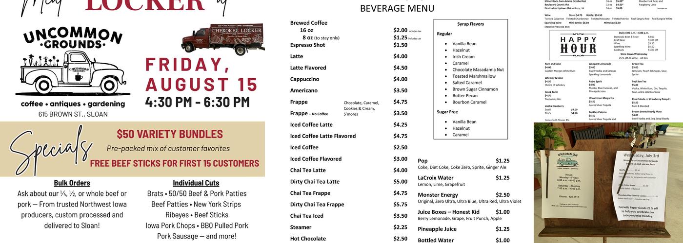 Uncommon Grounds Menu