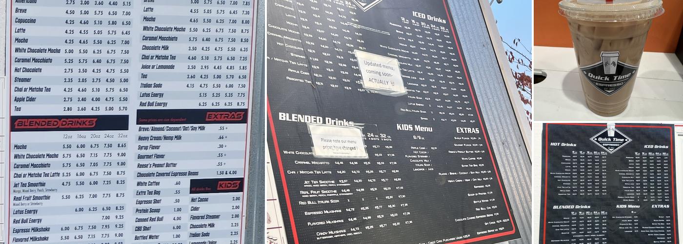 Quick Time Espresso Menu