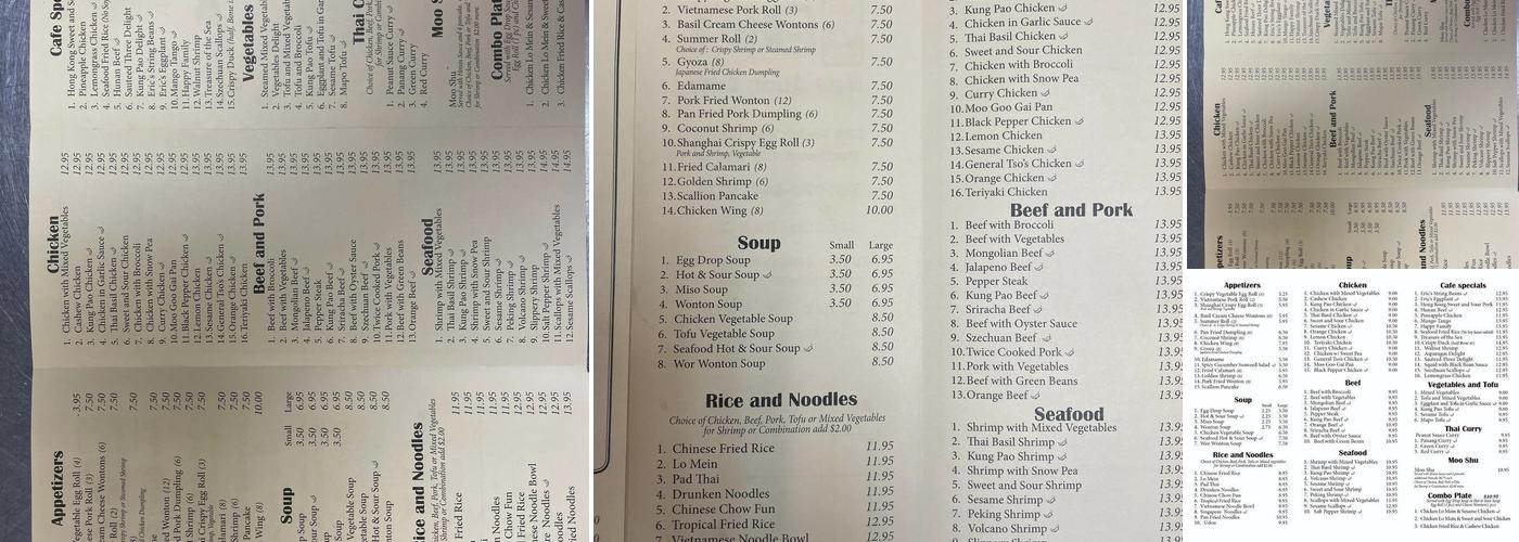 Eric's New Asian Café (take out only) Menu