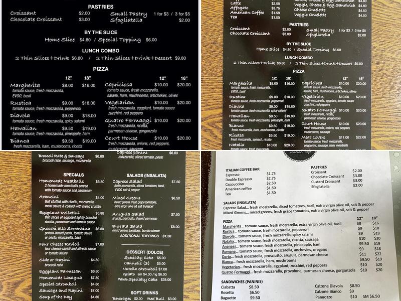 Pizzaiolo Italian Cafe Menu