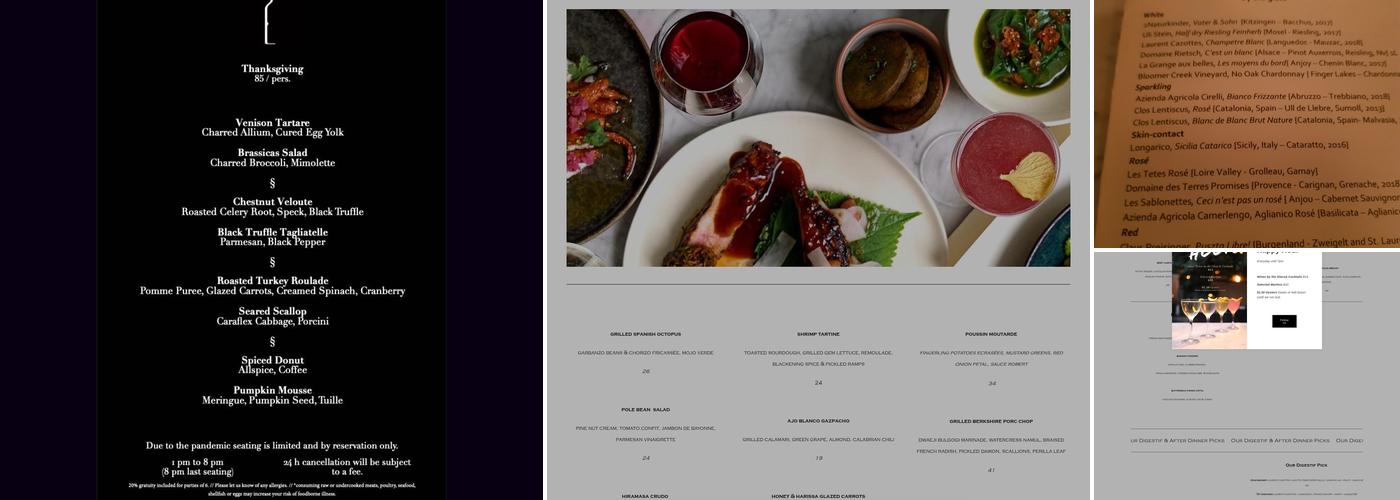 L'Accolade Menu
