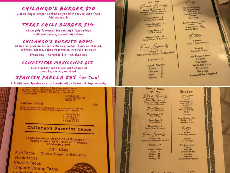 Chilango's Menu