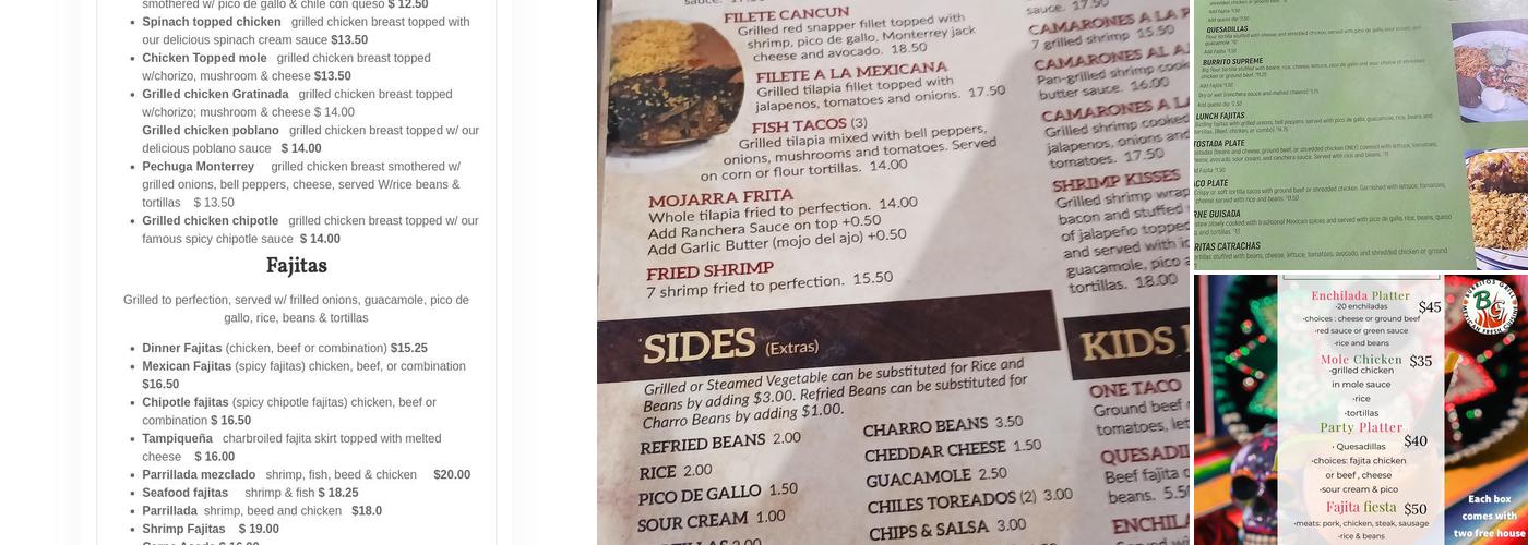 Burrito’s Grill Menu