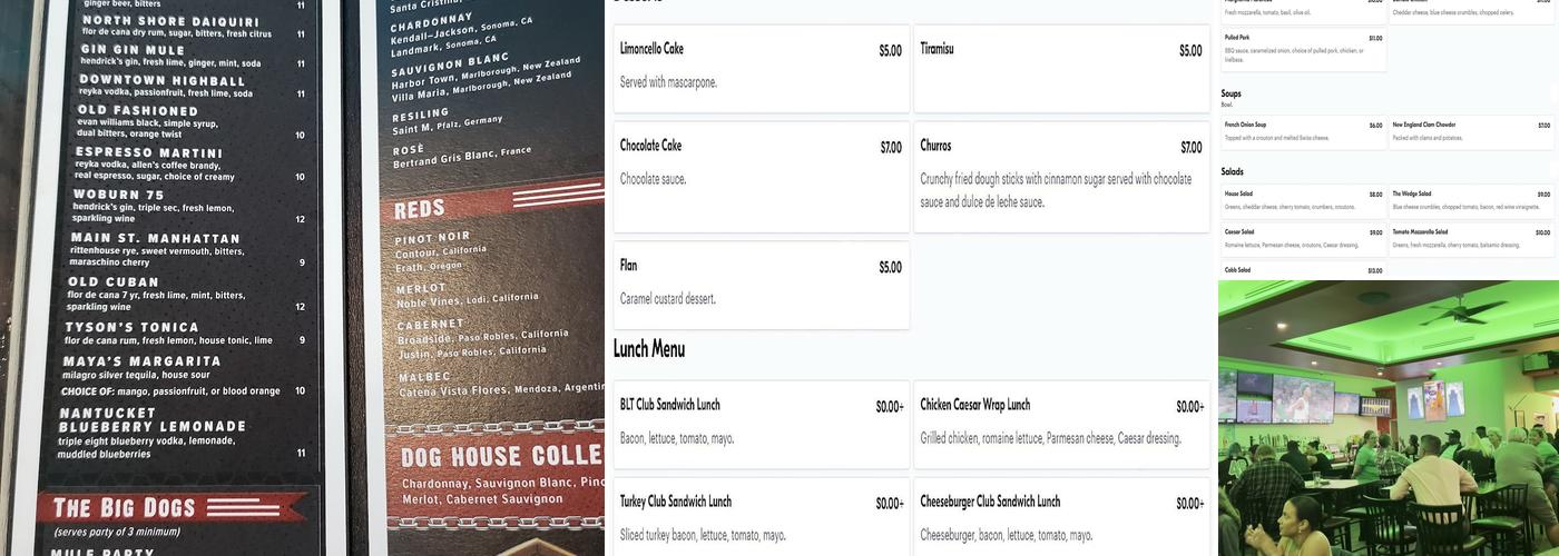 The Dog House Bar & Grill Menu
