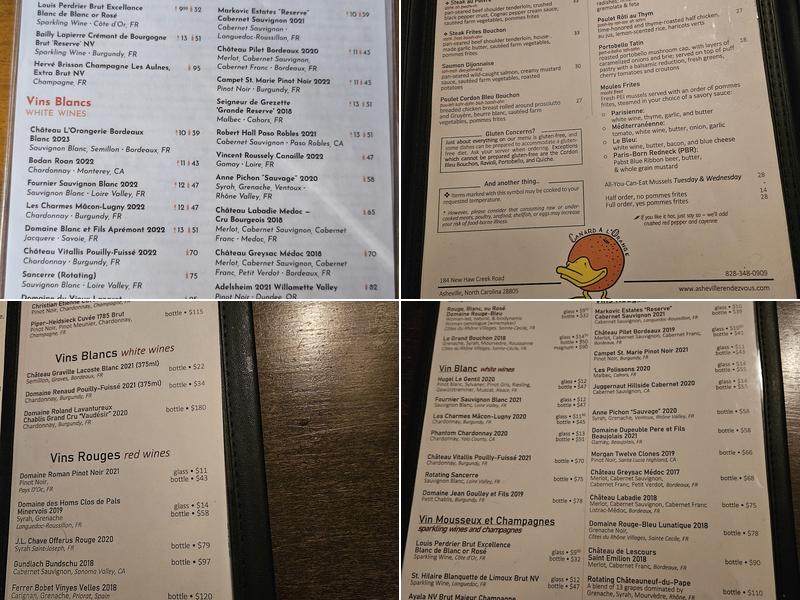 Rendezvous Menu