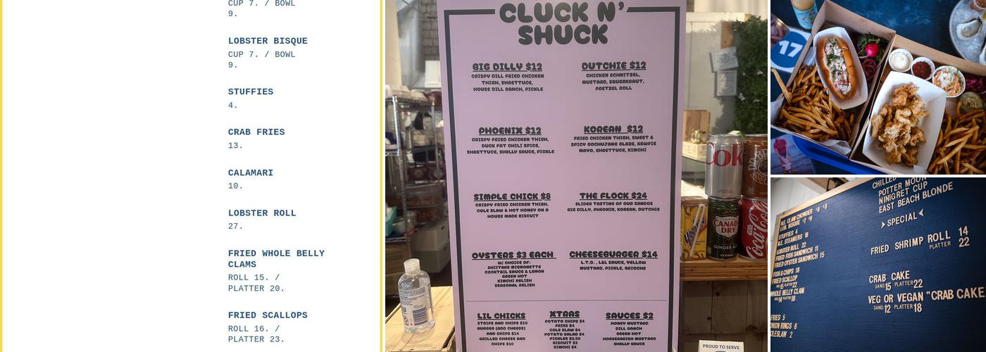 Silvershell Counter + Kitchen Menu