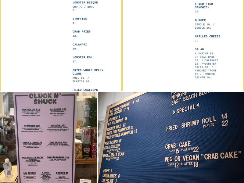 Silvershell Counter + Kitchen Menu