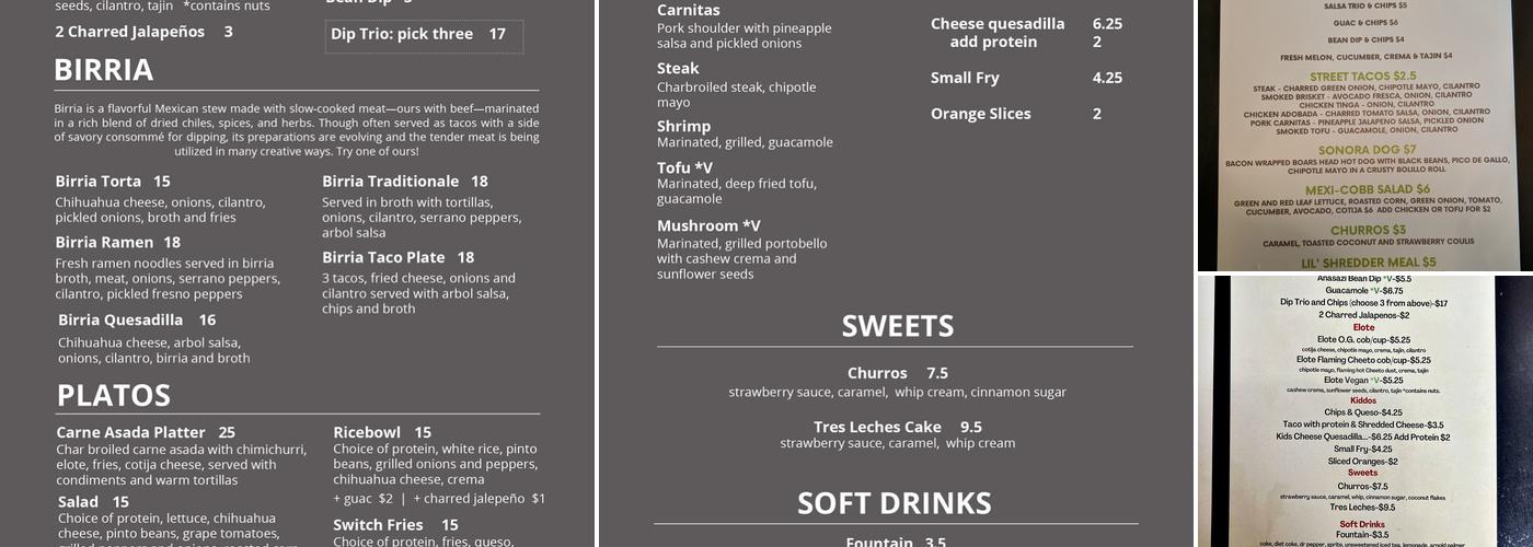Switchback Menu