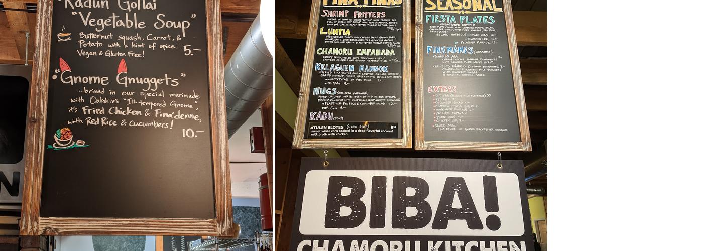 BIBA! CHamoru Kitchen Menu