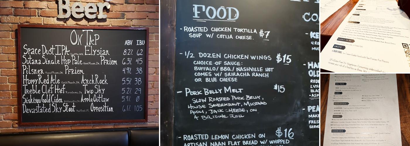 bird & rye Menu