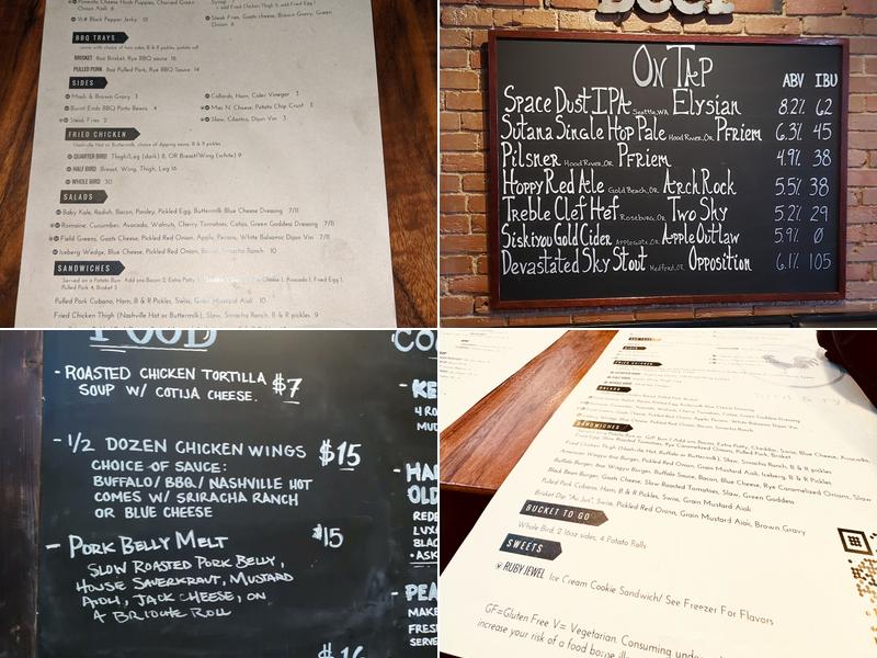 bird & rye Menu