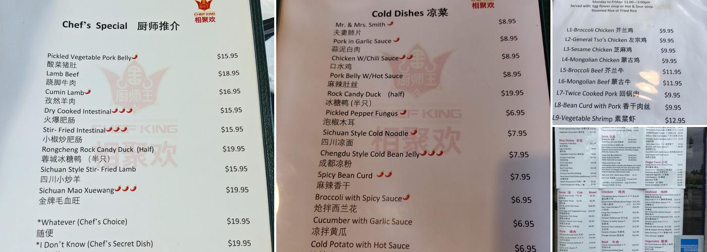 Chef King Menu