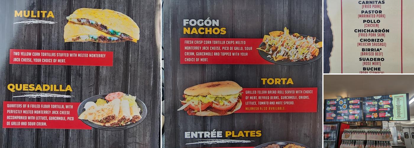 Tacos el fogon Menu