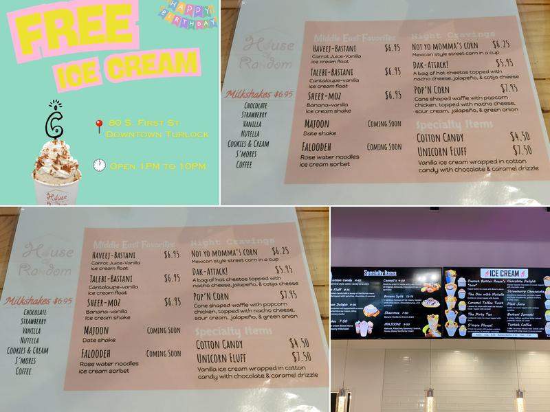 House of Random Menu