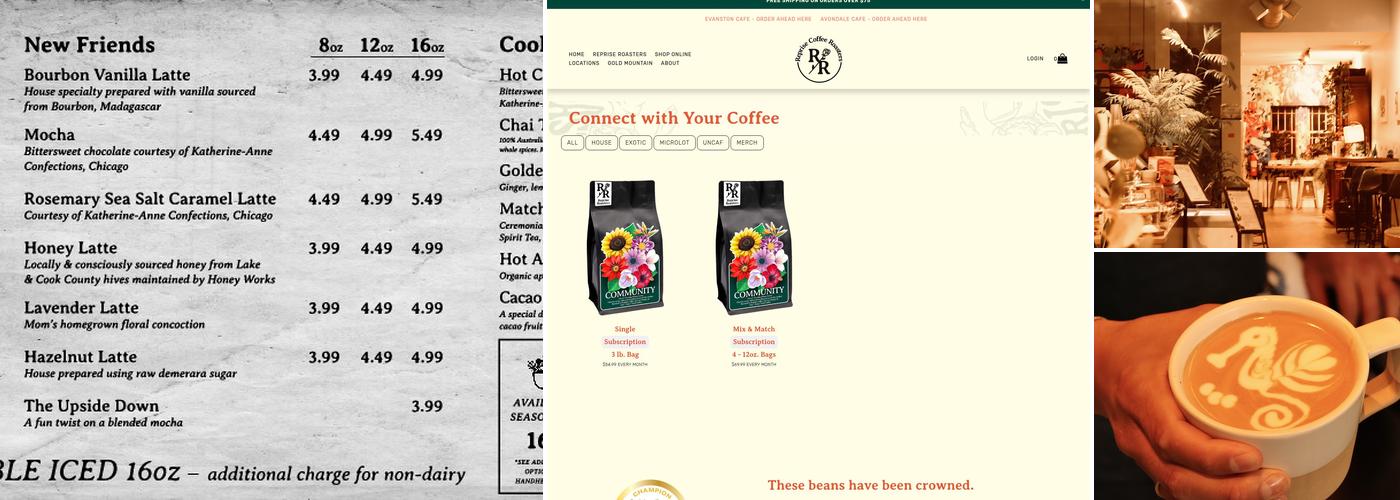 Reprise Coffee Roasters Menu