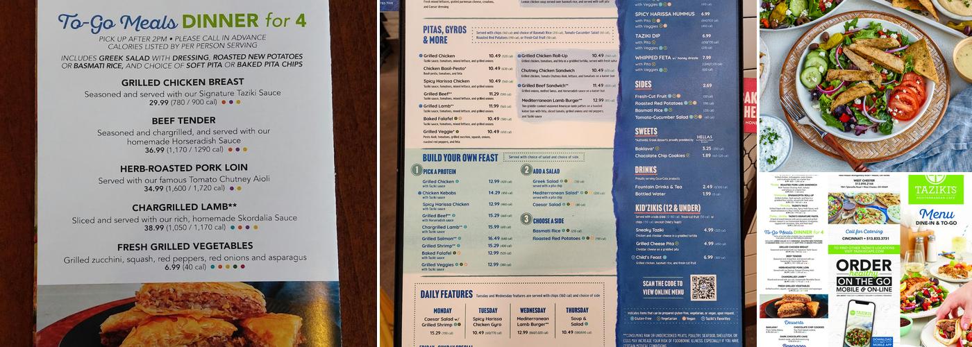 Taziki's Mediterranean Cafe - Kenwood Menu