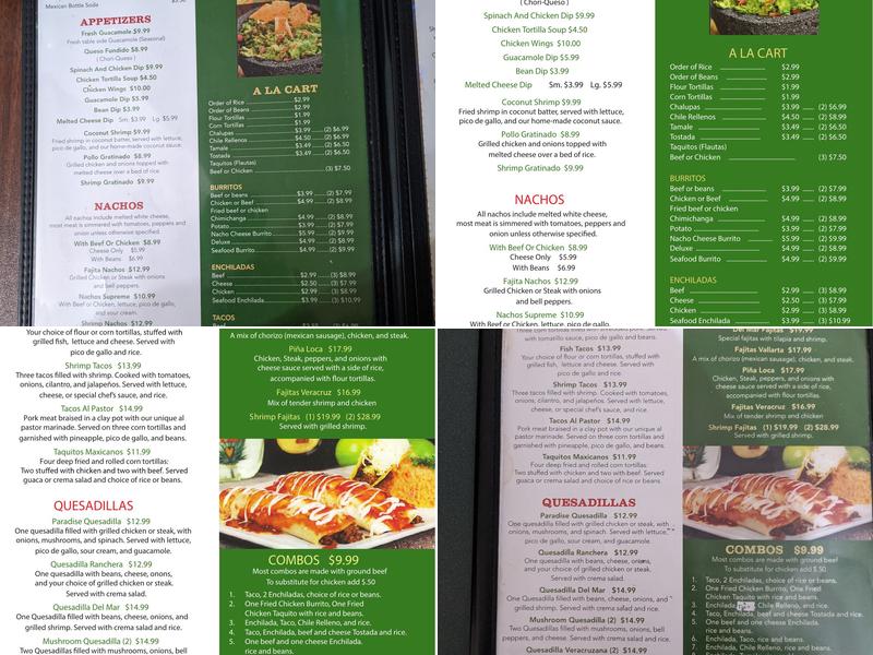 Salsa's Menu