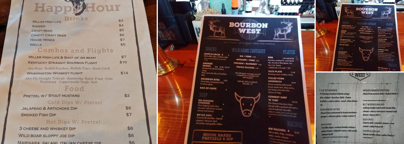 Bourbon West Menu