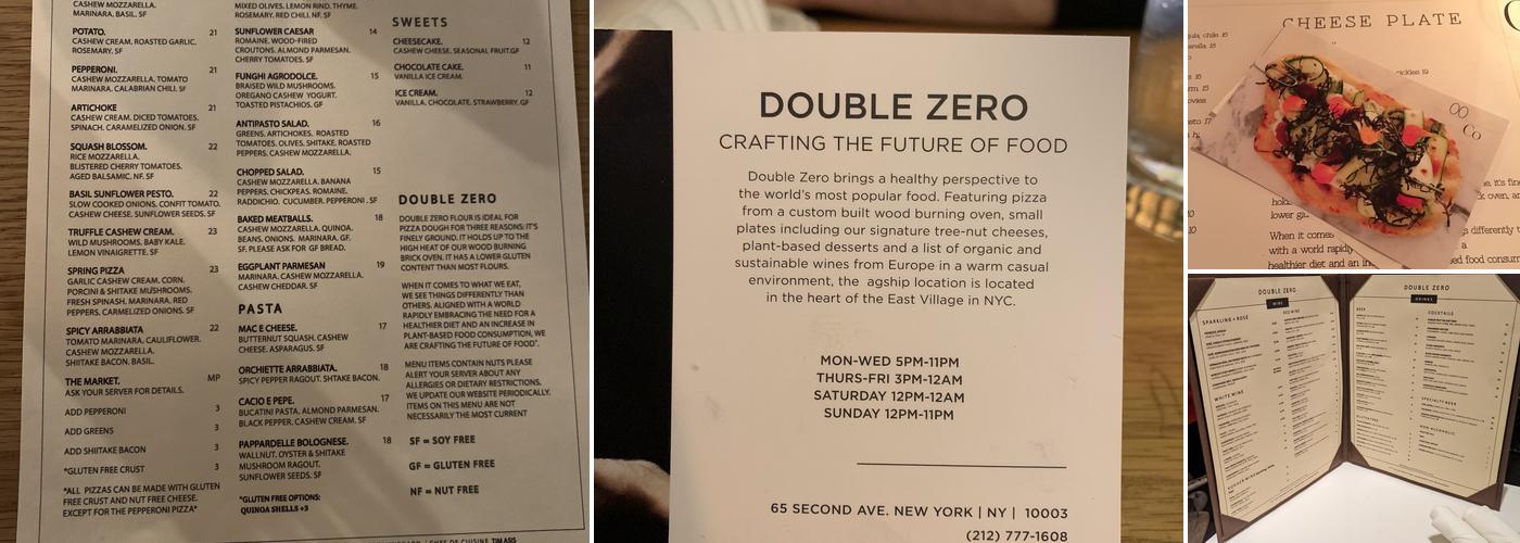 Double Zero Menu