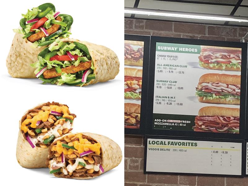 Subway Menu