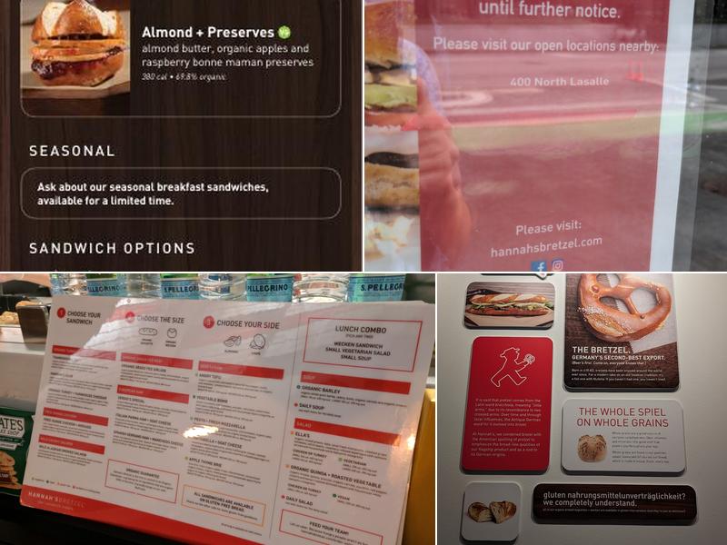 Hannah’s Bretzel Menu