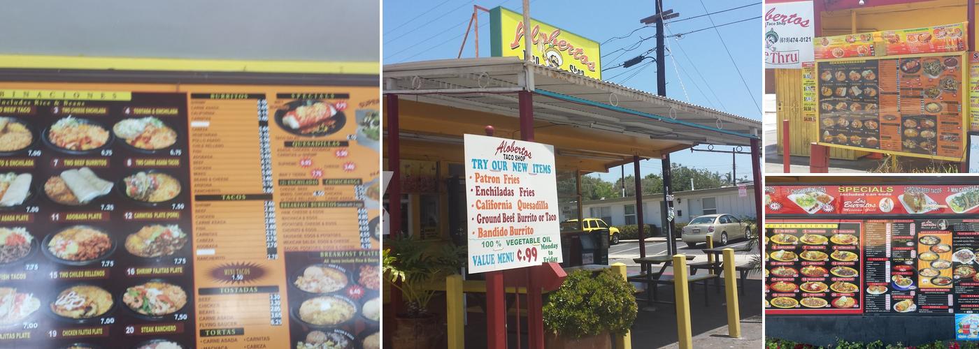 Aloberto's Taco Shop Menu