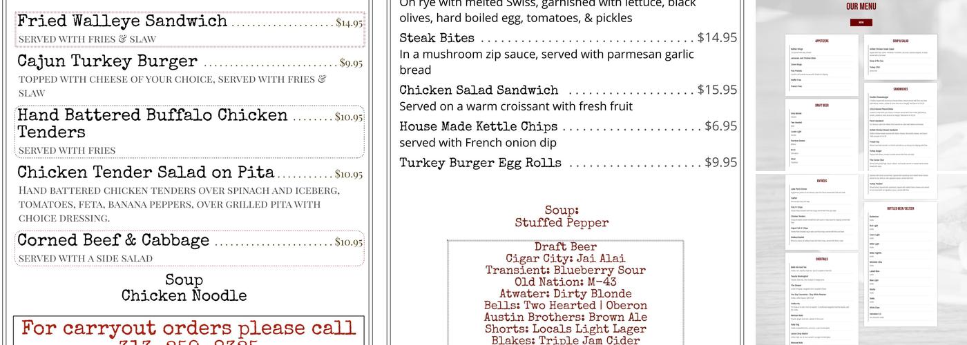 Andrews on the Corner Menu