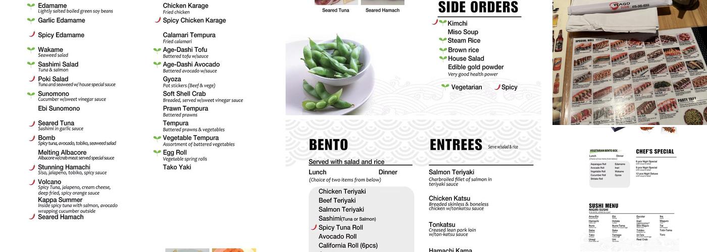 Wago Sushi Menu