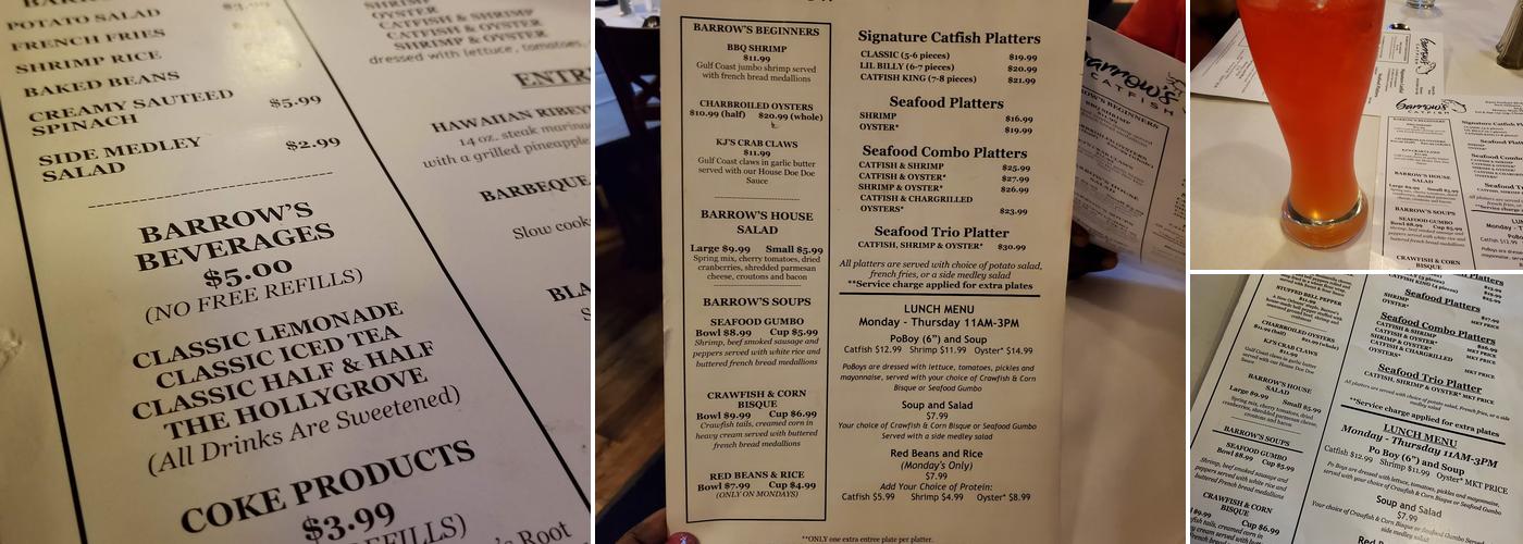 Barrow’s Catfish - Earhart Menu