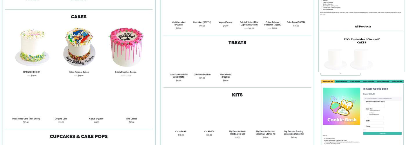 Cake Bash Studio Menu