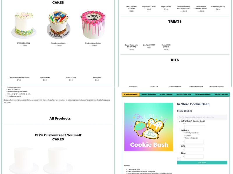 Cake Bash Studio Menu