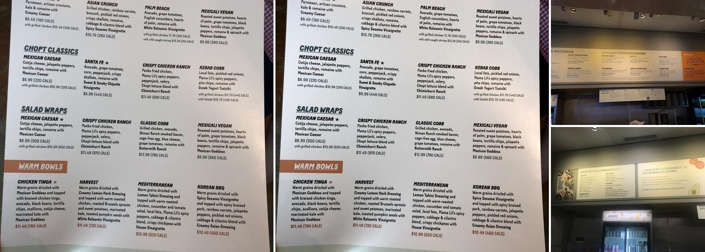 Chopt Creative Salad Co. Menu